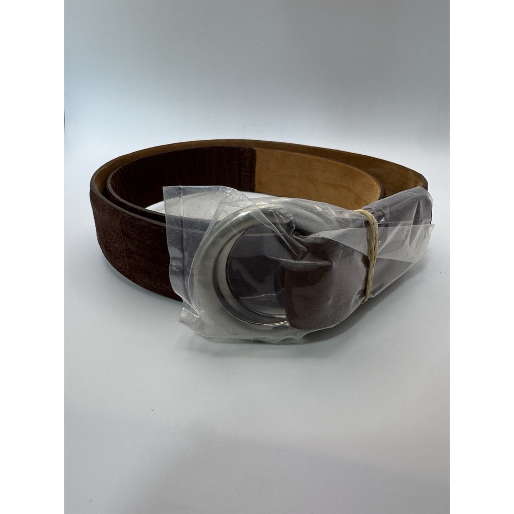 W Kleinberg O Ring Loop Belt Brown Ostrich Leg Leather Belt Sz 34 Designer Custo